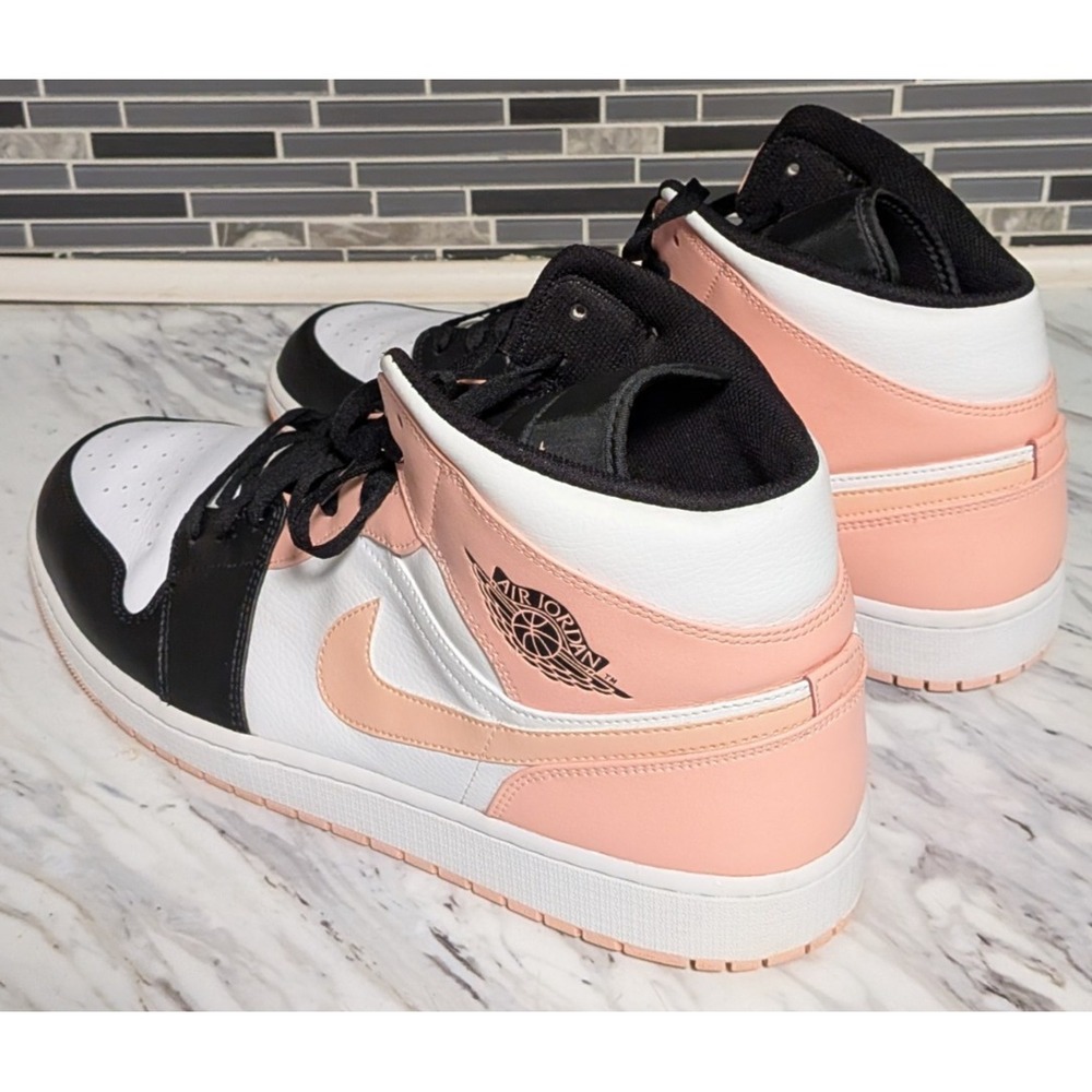Nike Air Jordan 1 Mid Crimson Tint Arctic Orange Black 554724-133 Men's Size 18 - Picture 5 of 10